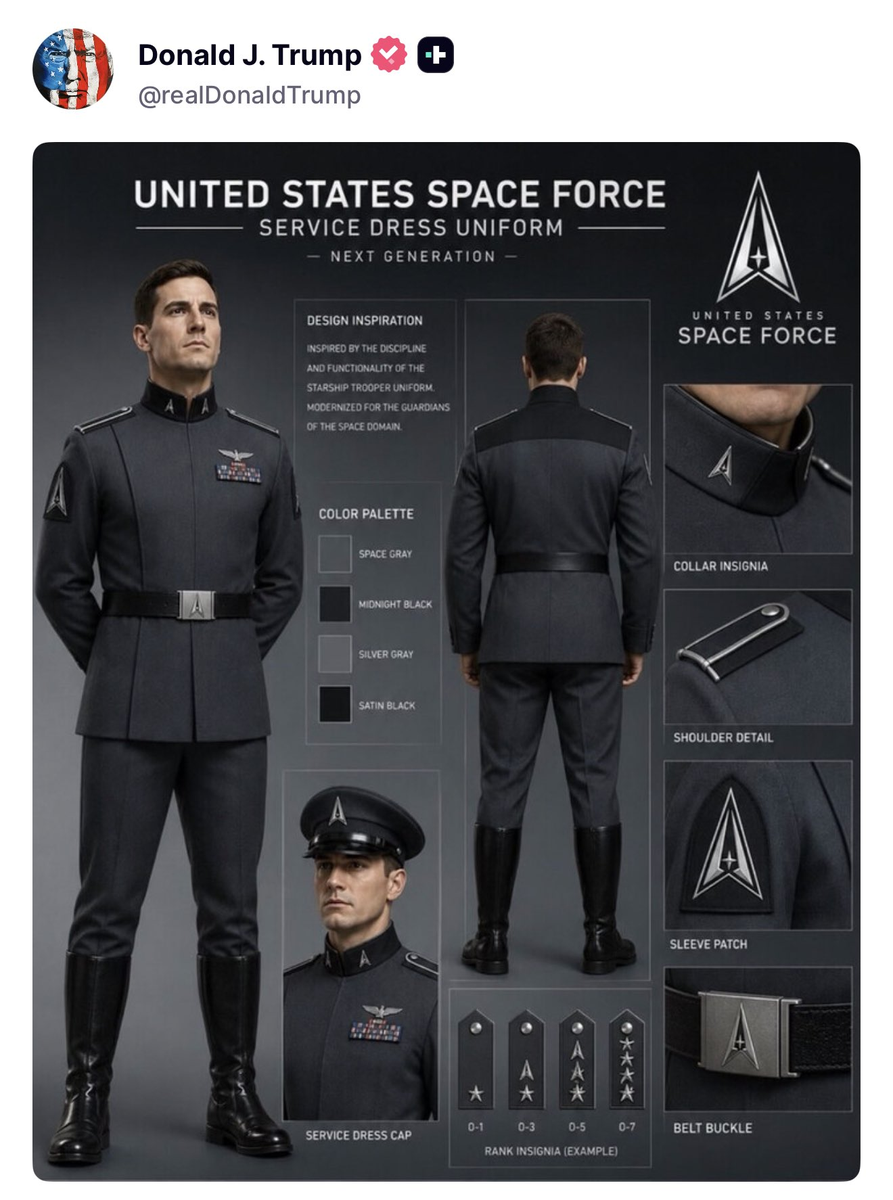 トランプ大統領、US宇宙軍の新制服を公開