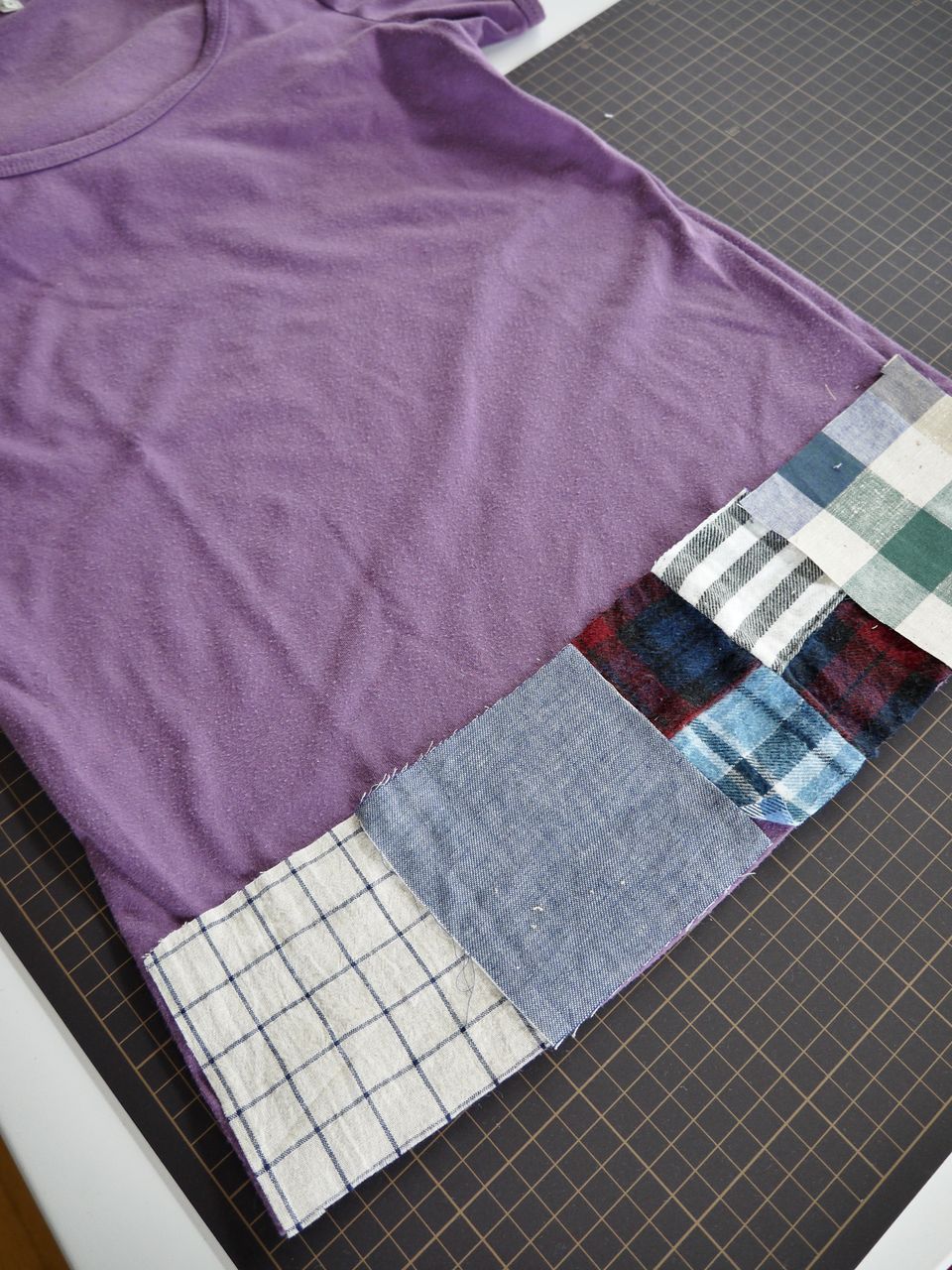 Tシャツ シミ隠し リメイク パッチワーク 3人家族