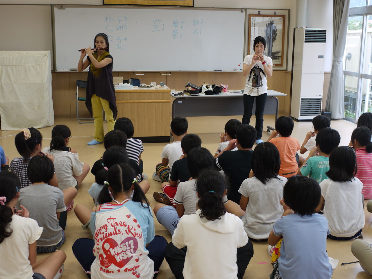 出前授業 音楽 雅楽に親しもう 石巻支援三七会 活動報告ブログ