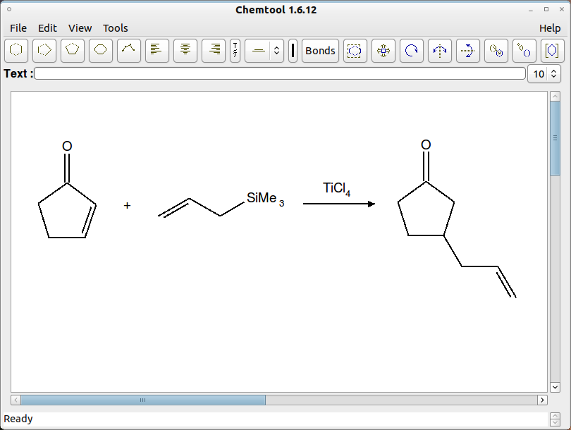 Linuxで化学反応式を描く カクカンジメチル