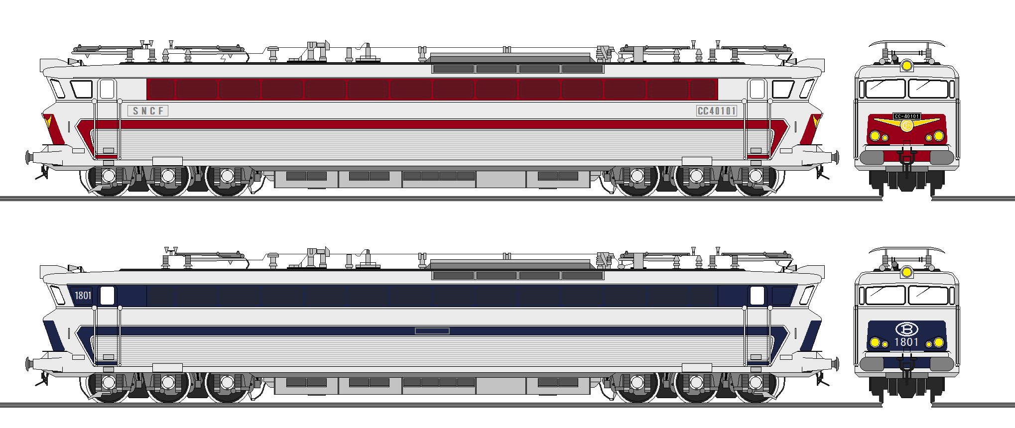 フランス国鉄CC40100形/ベルギー国鉄18形電気機関車 : 56kumaの フランス国鉄CC40100形/ベルギー国鉄18形電気機関車 : 56kumaの
