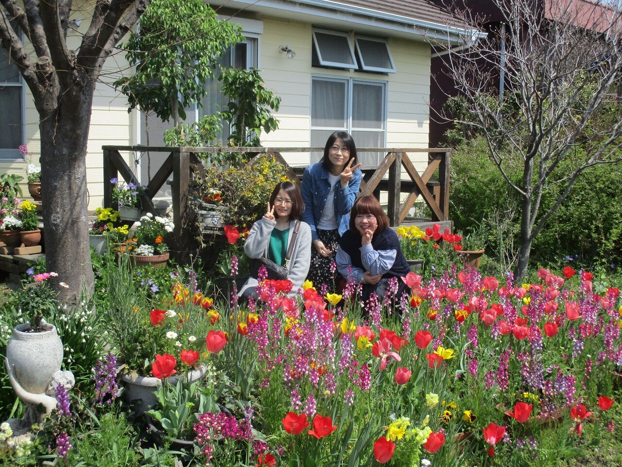 チューリップの庭でハーブティー シネマtaku配便