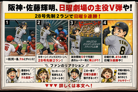 阪神・佐藤輝明が“日曜男”の豪快28号V弾！自己最多更新へ迫るキング独走アーチ