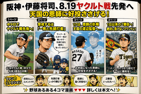阪神・伊藤将司が19日ヤクルト戦先発へ！天国の恩師へ捧げる好投へ「絶対に負けないマウンド」