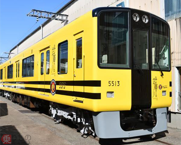 阪神甲子園球場100周年まであと100日！ラッピング列車が車内を華やかに彩る！