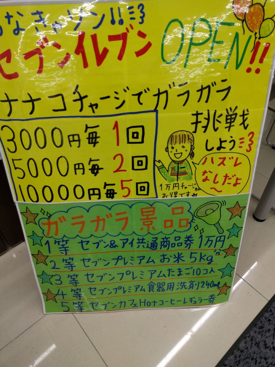 セブンイレブンのガチャ オープンしてたのでnanacoカードチャージでガラガラやってみた チャージでお米や洗剤などもらえてお得に 痛生活