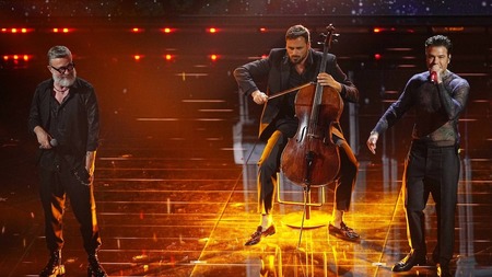 Fedez e Masini con Stjepan Hauser