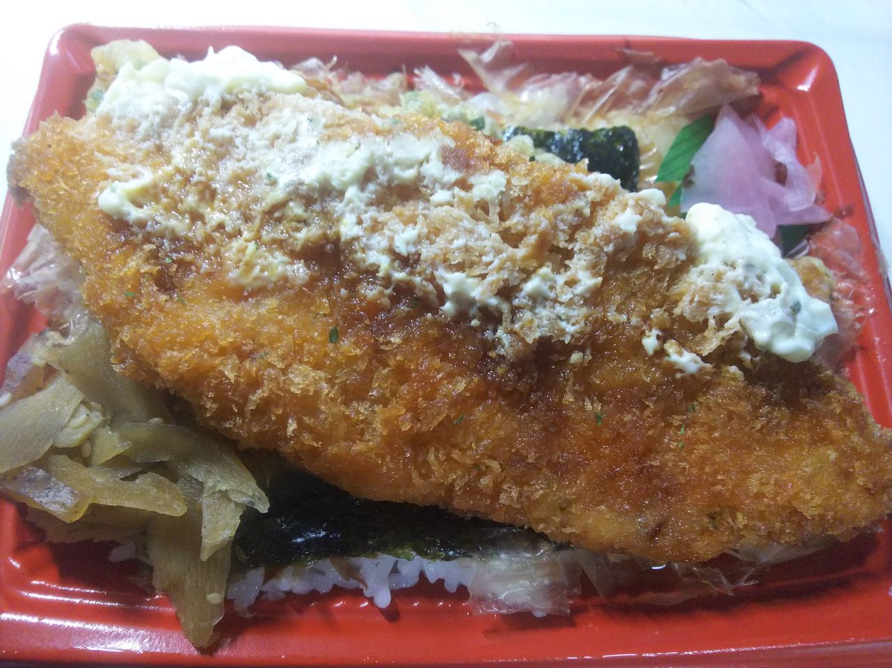ドンキホーテ 激安 白身フライのっけのり弁当 Itienenのごは んblog