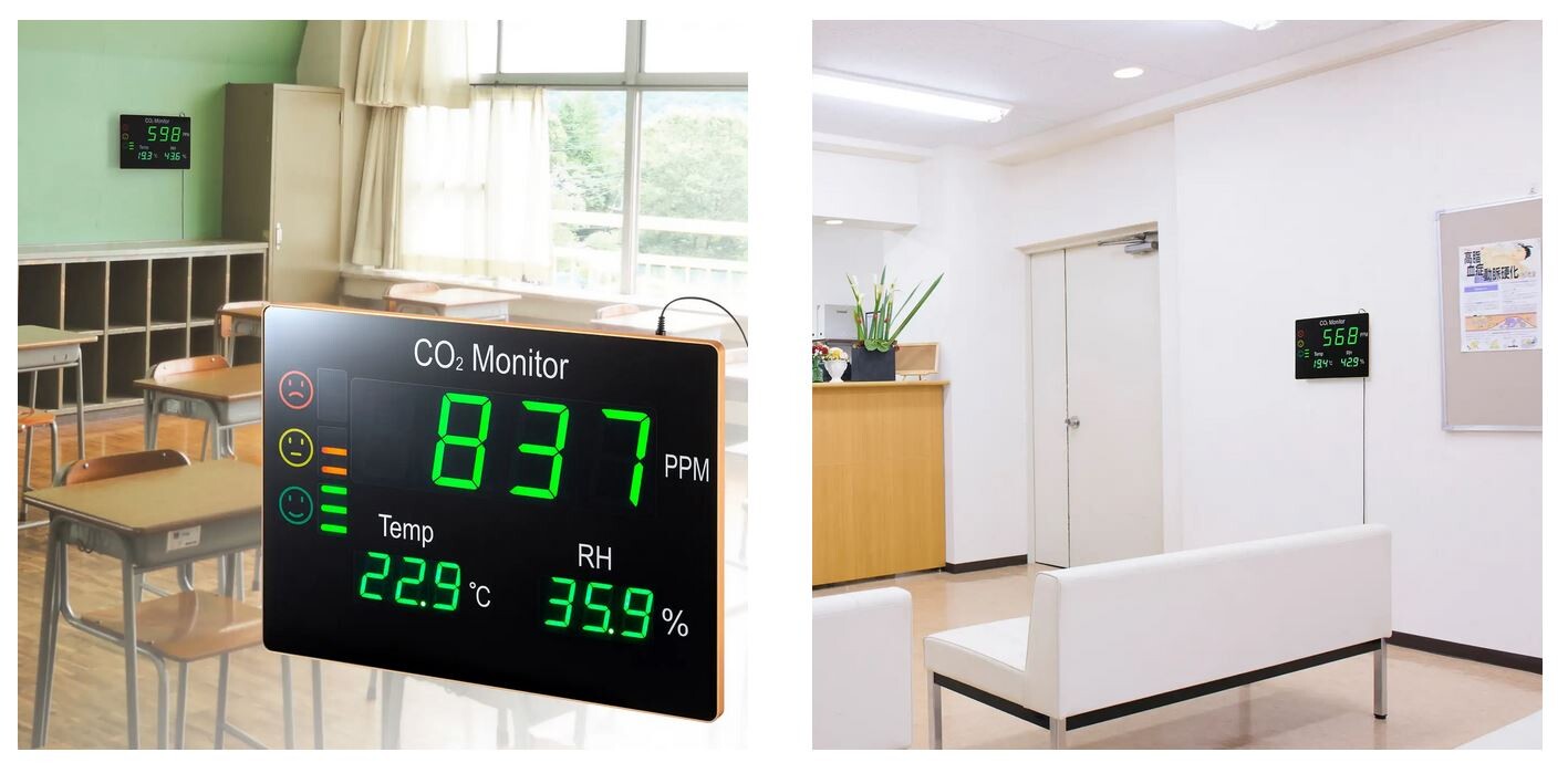 換気のタイミングを音とLEDでお知らせ!CO2(二酸化炭素)パネル 換気のタイミングを音とLEDでお知らせ!CO2(二酸化炭素)パネル