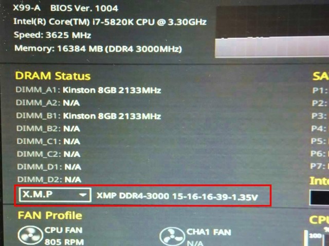 XMP 3000(3000MHz駆動)