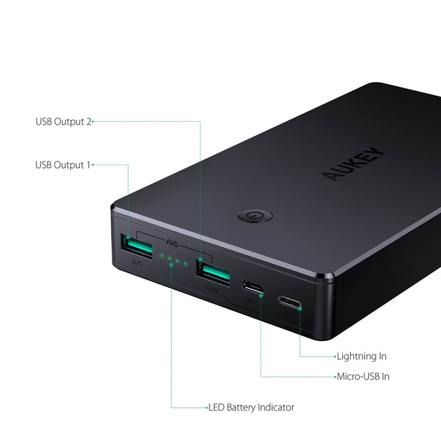 ケーブル一本で充電も給電も解決できる超大容量20000mahモバイルバッテリー Lightningとmicro Usbに充電可能
