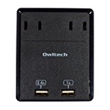 オウルテック USB急速充電対応 マルチACアダプタ USBポート2口(合計3.4A)+コンセント2口 1年保証 iPhone6/6Plus/5S/5C/5/iPad air/mini/Galaxy/Xperia/Nexus等スマートフォン タブレットPC対応 ブラック OWL-ACU2A2BK