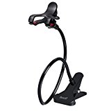 Breett® スマートフォンホルダー クリップ式スマートフォンホルダー 完全に360°回転可能 アンチショック 任意の机 / イス / ウォールキャビネットの上で自由に調節可能(ブラック)