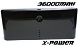 36000mah大容量モバイルバッテリー 【2.1A,1A 2出力ポート】マルチデバイス対応 (各種スマホ/iPhone5/iPad/FOMA(フォーマ)・ソフトバンク・au/wifiルータ対応)iPhone4 4S 3GS iPad PSPに対応 小型軽量の携帯バッテリー 通勤・出張・旅行・アウトドアーに【日本語取扱書付け】xpower