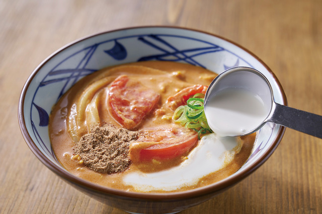 冷やしトマたまカレーうどん_豆乳クリーム