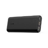 Anker PowerCore 20100 (20100mAh 2ポート 超大容量 モバイルバッテリー パナソニック製セル搭載) iPhone / iPad / Xperia / Galaxy / Android各種他対応 マット仕上げ トラベルポーチ付属【PowerIQ &amp; VoltageBoost搭載】(ブラック)