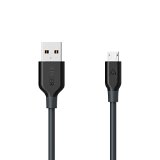 Anker PowerLine Micro USB ケーブル【防弾仕様の高耐久ケブラー繊維】急速充電 高速データ転送対応　数千回以上の折り曲げテスト Samsung、Nexus, LG、 Motorola、 Android スマートフォン他対応 (グレー 0.9m)