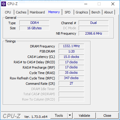 デュアルチャネル時(16GB、XMP2666設定)