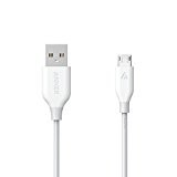 Anker PowerLine Micro USB ケーブル【防弾仕様の高耐久ケブラー繊維】 急速充電 高速データ転送対応　数千回以上の折り曲げテスト Samsung、Nexus, LG、 Motorola、 Android スマートフォン他対応 (ホワイト 0.9m)