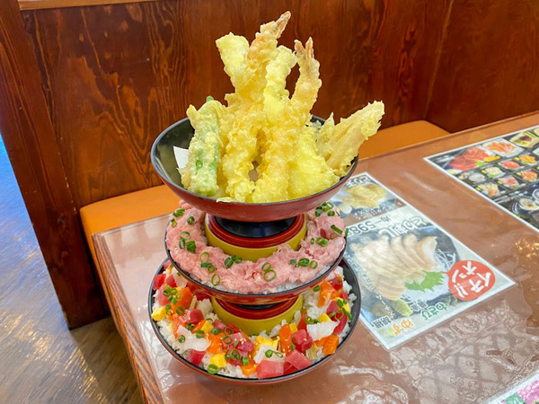 天ぷらタワー丼