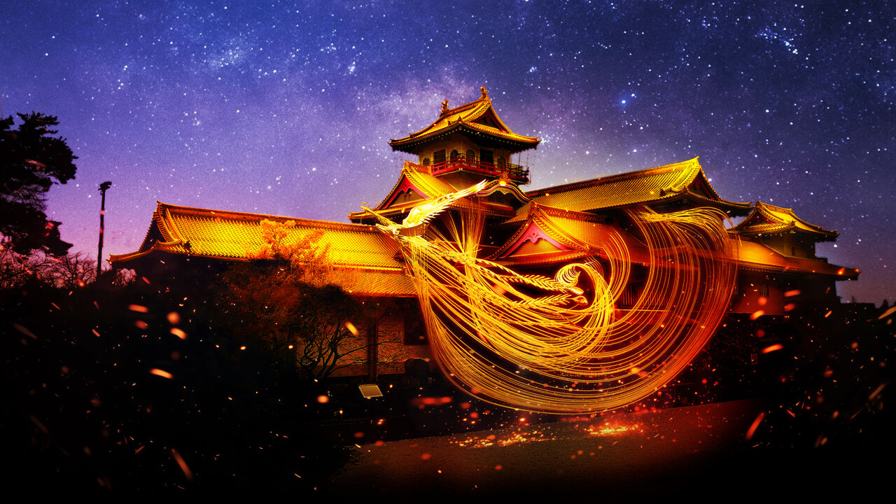 富山城でプロジェクションマッピング！『エシックスライツ2025 富山城