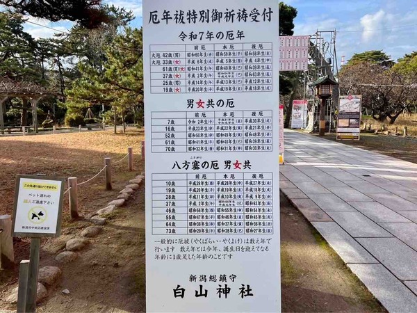 厄年一覧