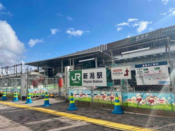 新潟駅前歩行者通路変更