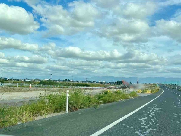 国道49号横越地区の通行形態を変更