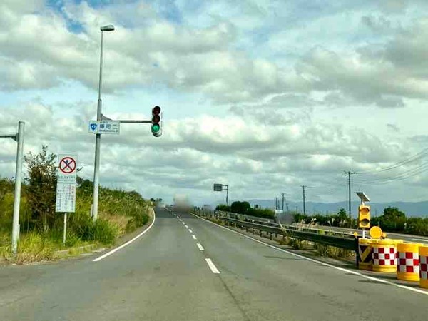 国道49号横越地区の通行形態を変更