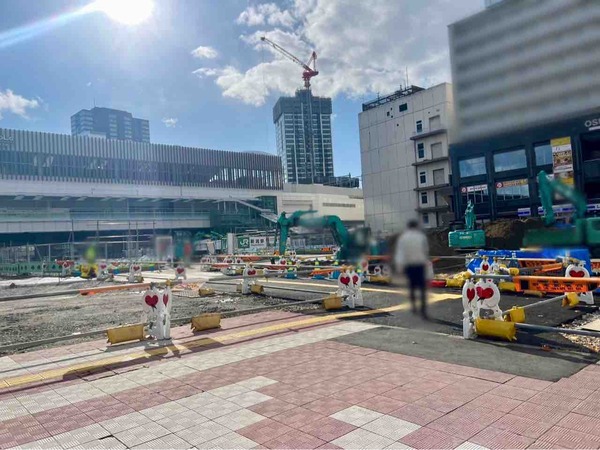 新潟駅前歩行者通路変更