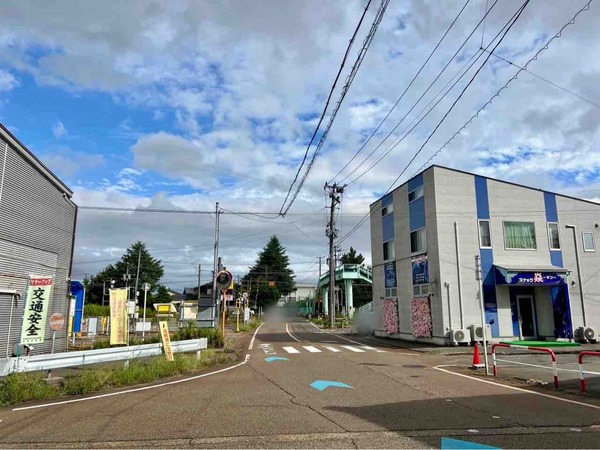 JR小須戸踏切通行止