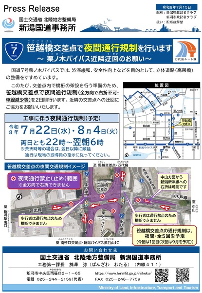 栗ノ木バイパス夜間通行規制