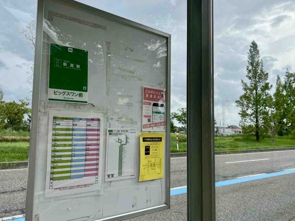 スポーツ公園前、ビッグスワン前バス停終日休止