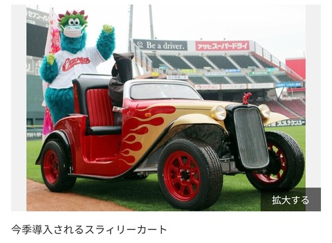 【朗報】カープのマスコット、新車をゲットwwwwwwwww