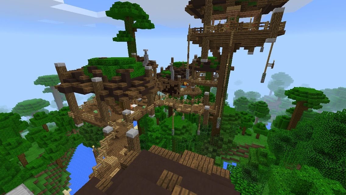 ジャングルの木に家を建てる 完成 Aoinko S Minecraft Pe Daily