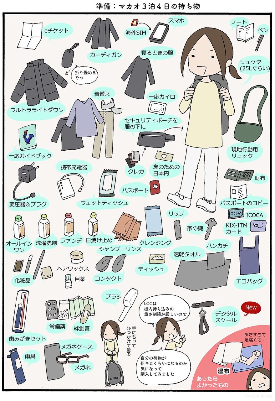 マカオ三泊四日の持ち物 ひとり旅がしてみたいイワコのブログ