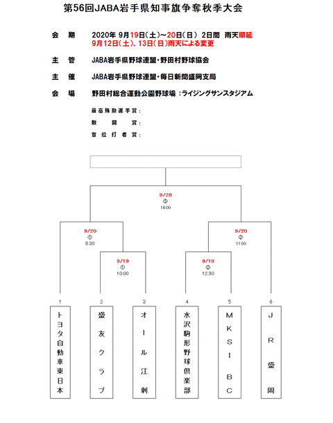 第56回JABA県知事旗組み合わせ0912変更