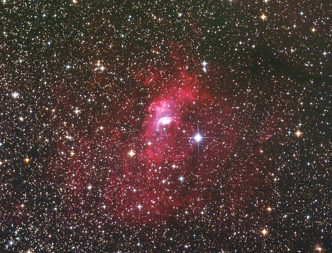 カシオペア座 M52(散開星団)、NGC7635(バブル星雲)、ケフェウス座