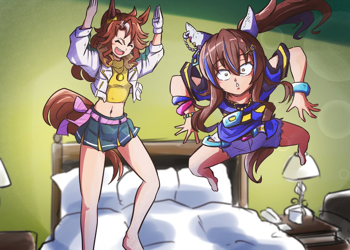 ウマ娘 一時期よく貼られていたベッドの上でジャンプするヤマンバギャル ポンコツ速報