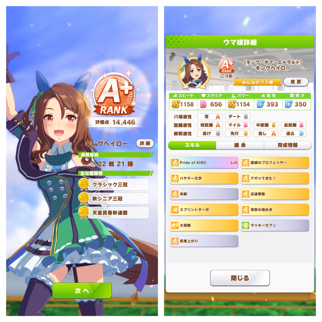 ウマ娘 ガチのキングヘイロー現る これでsじゃないのヤバくない ウマ娘うまだっち速報