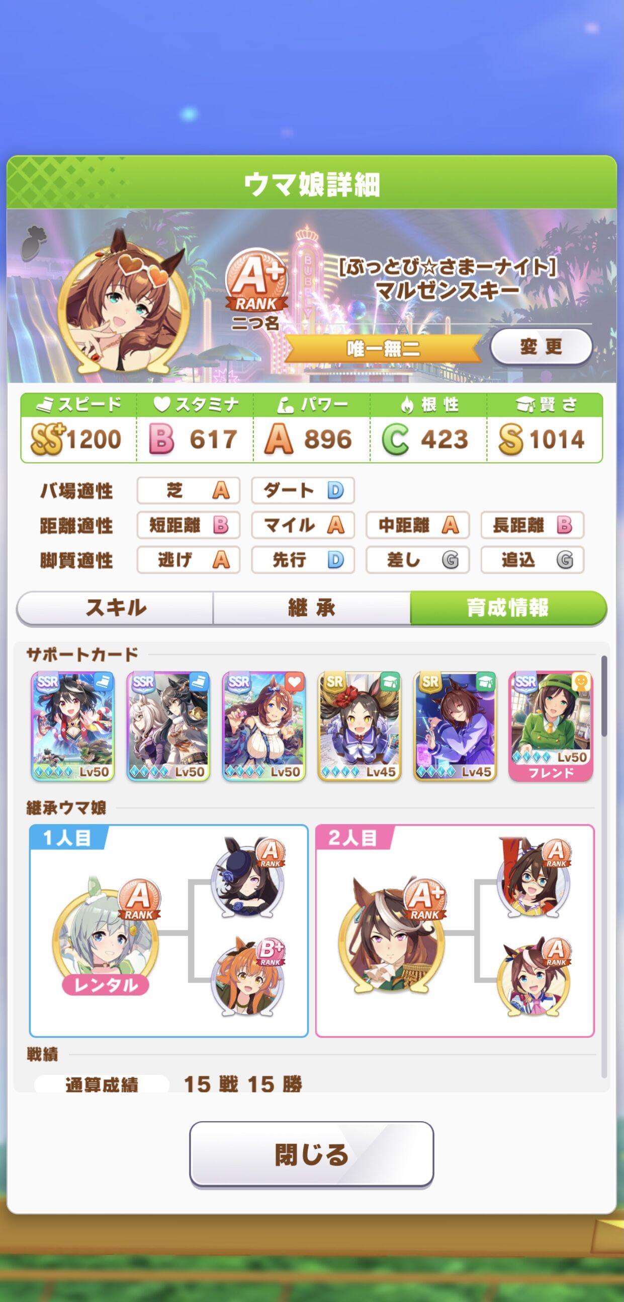 ウマ娘 水マル育成で賢さ2枚入れるんだけどタキオンとどれ使うよ マベサンが無難か ウマ娘うまだっち速報