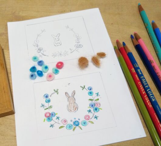 羊毛フェルト刺繍／図案を考える！ : 出来たをさがそ！