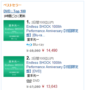 Amazon DVDベストセラー