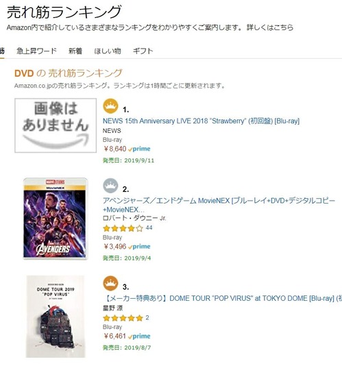 AmazonDVDベストセラー