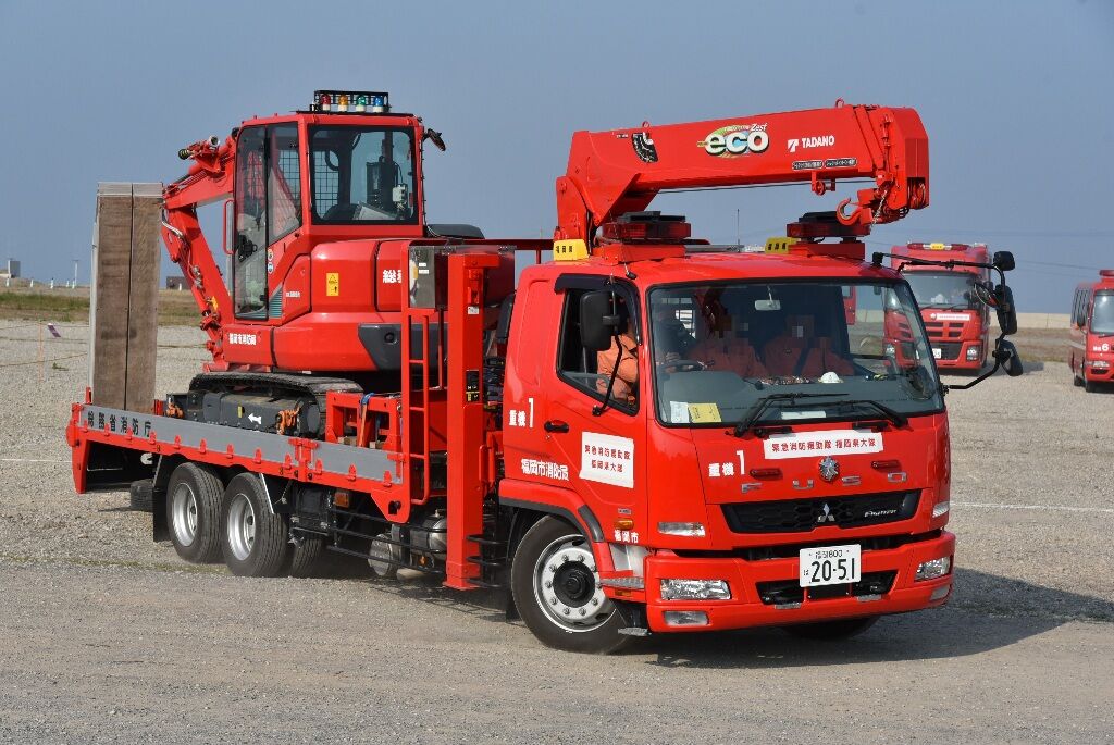 福岡市消防局 重機搬送車 重機 中hrsのメモ帳 おじさん消防ファンのブログ