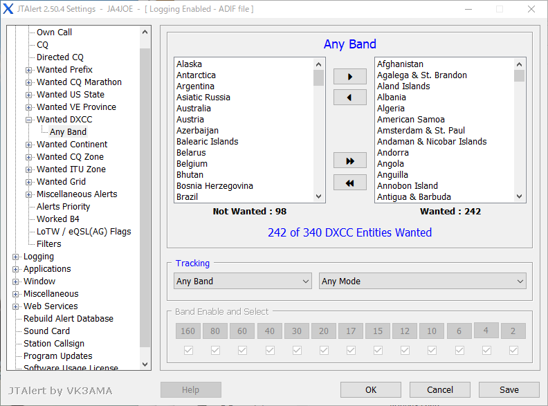 JTAlert「Rebuild Alert Database機能」によるWantedリスト更新