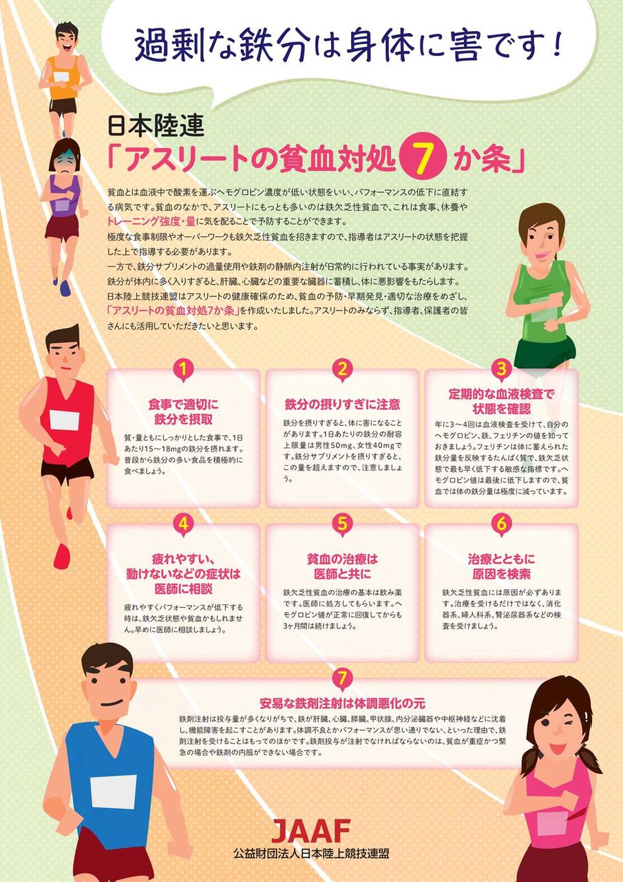 鉄剤注射について jaaf記事 上南アスリートクラブ 上南ac Jac 公式ブログ