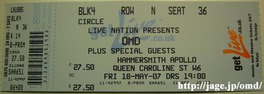 18/05/2007 O.M.D. Ticket