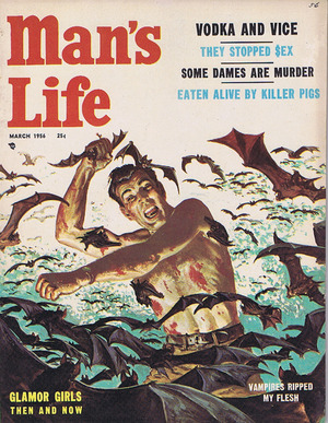 MAN'S LIFE March_1956 Cover by Norman Saunders