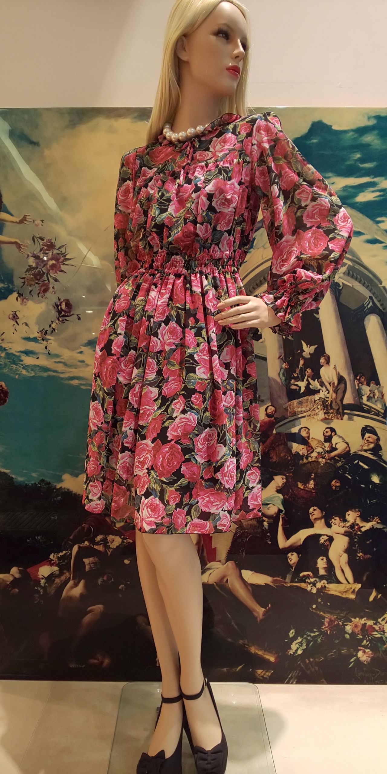 ジーザスディアマンテ 薔薇 ローズ 長袖 ワンピース ジーザスディアマンテ 薔薇 ローズ 長袖 ワンピース ジーザス